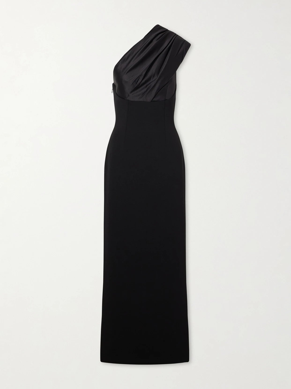 Gracie One-shoulder Pleated Satin Gown