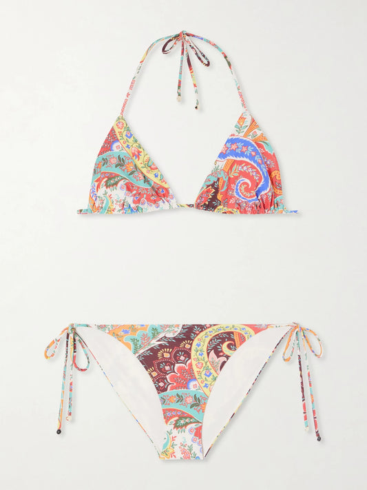 Image of Swimwear. Product name - Paisley-print Bikini in Multi colour by brand - Etro