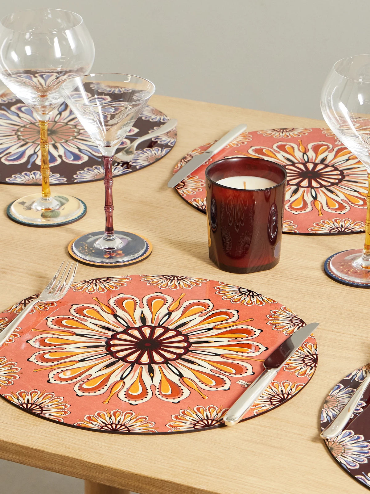 Image of Tableware. Product name - Set Of Two Wood Placemats in Beige colour by brand - La DoubleJ