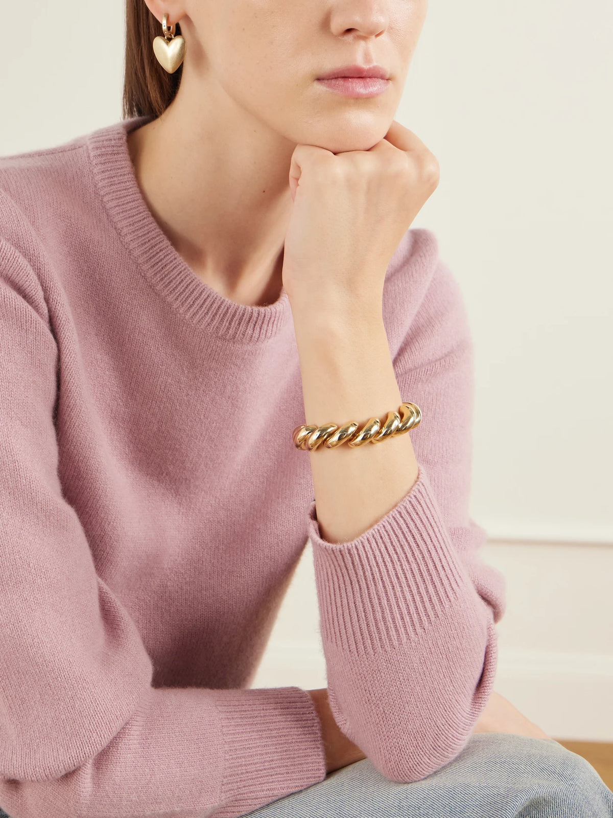 Image of Bracelets. Product name - The Comma Gold-tone Bracelet in Multi colour by brand - Roxanne Assoulin