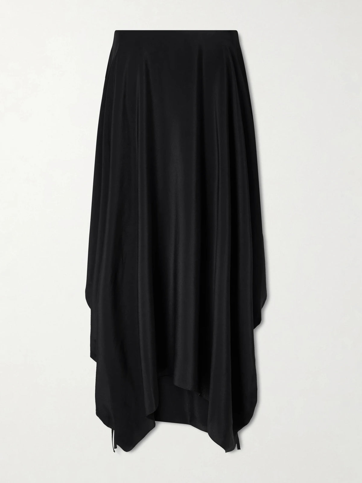 Desia Asymmetric Silk-crepe Midi Skirt