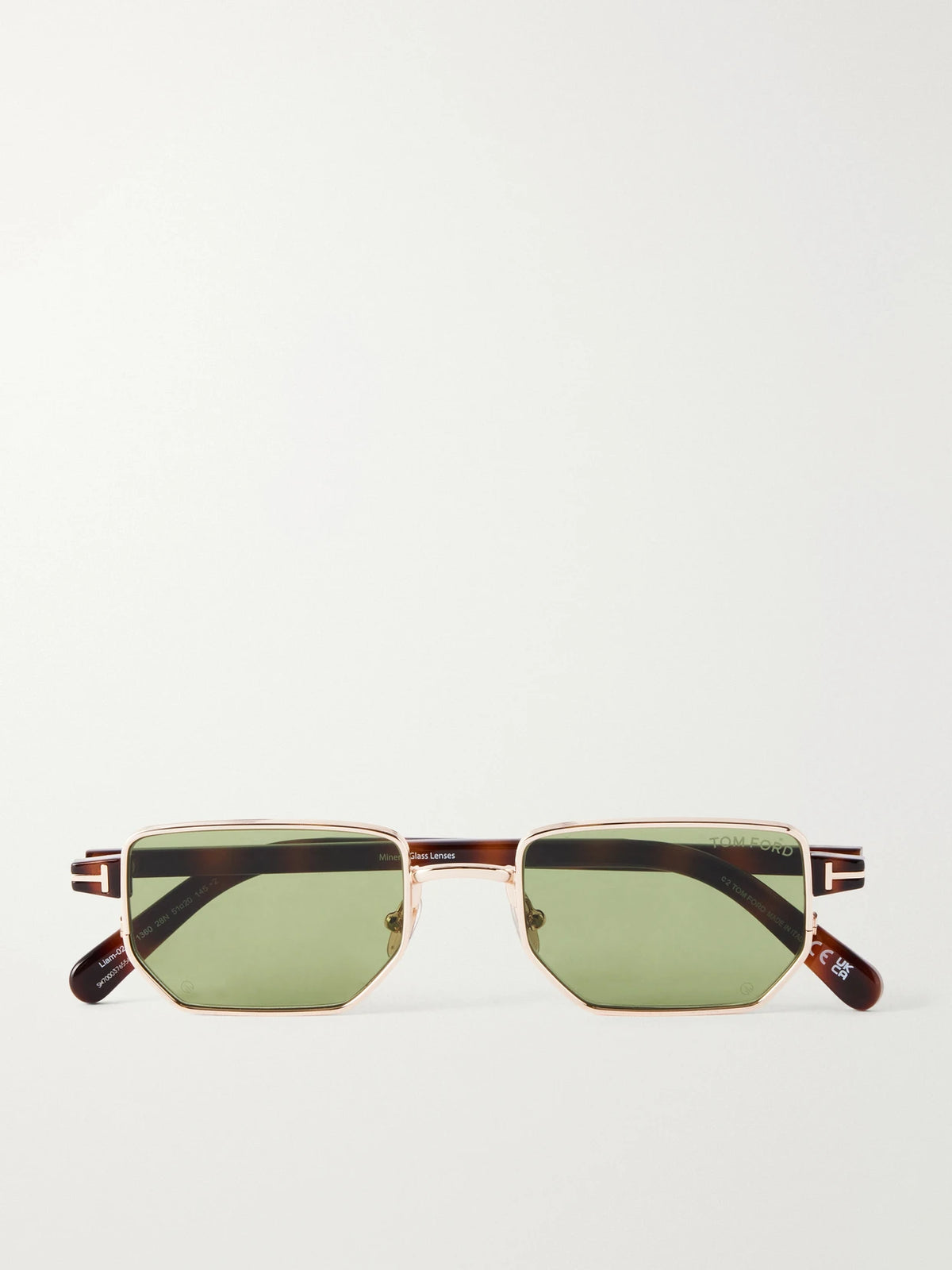 TOM FORD Liam-02 Square-frame Gold-tone Sunglasses
