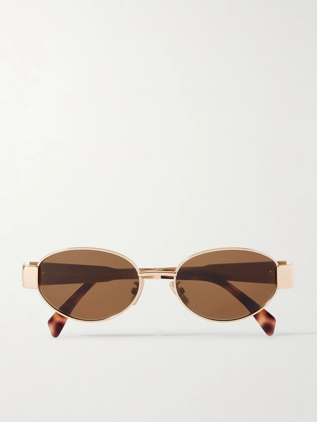 Oval-frame Rose Gold-tone And Tortoiseshell Acetate Sunglasses