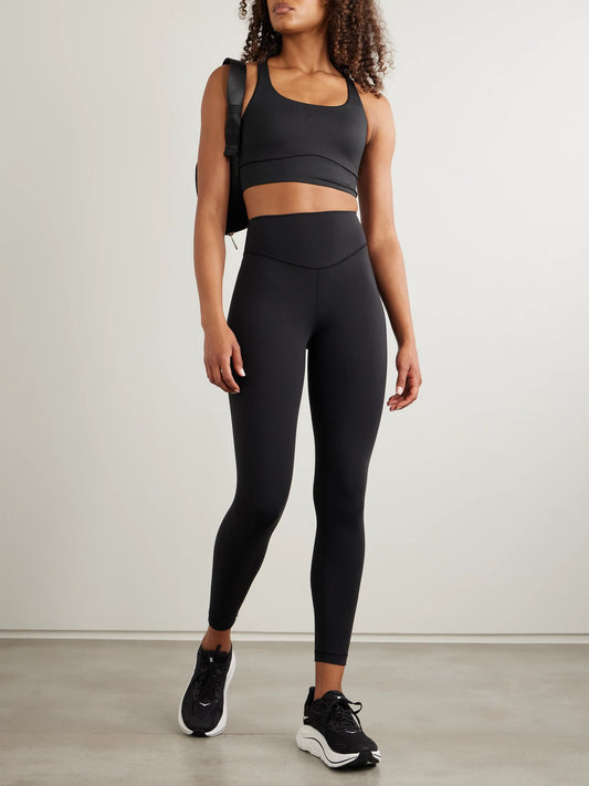 Image of Activewear. Product name - Energy Longline Recycled-luxtreme Sports Bra in Black colour by brand - lululemon