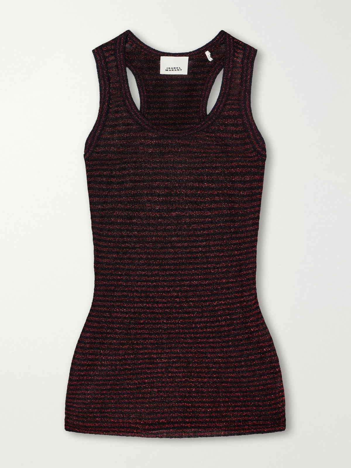 ISABEL MARANT Cevara Striped Metallic Mesh Tank