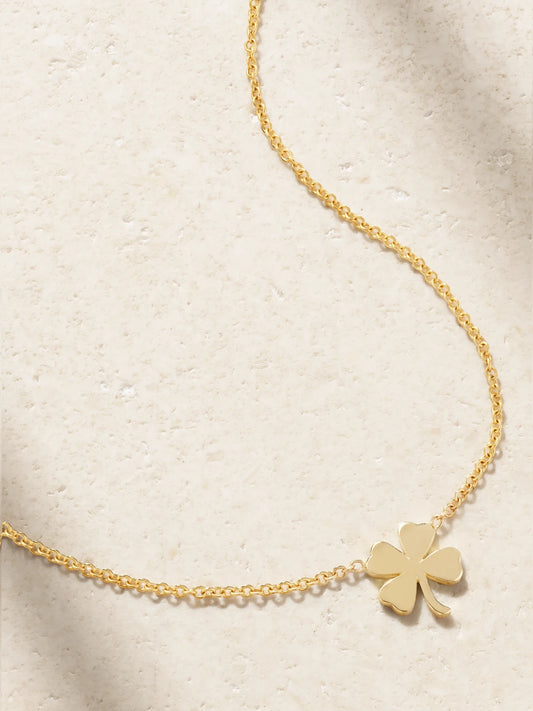 Mini Clover 18-karat Gold Necklace