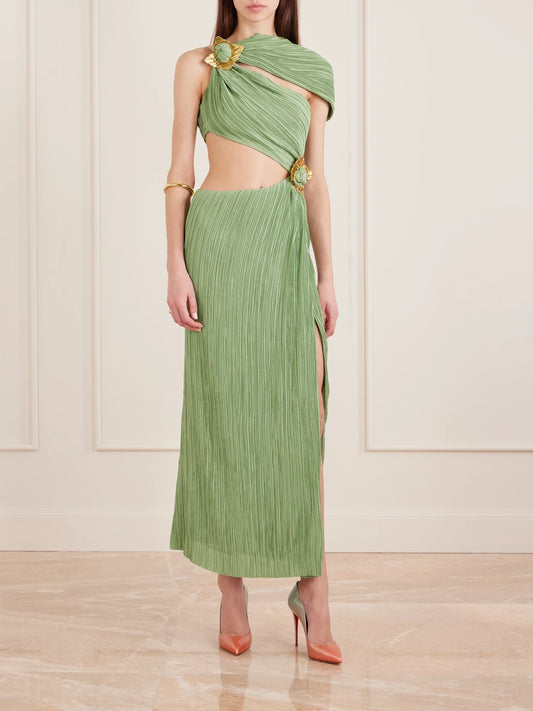Image of Heels. Product name - Hot Chick 100 Dégradé Patent-leather Pumps in Green colour by brand - Christian Louboutin