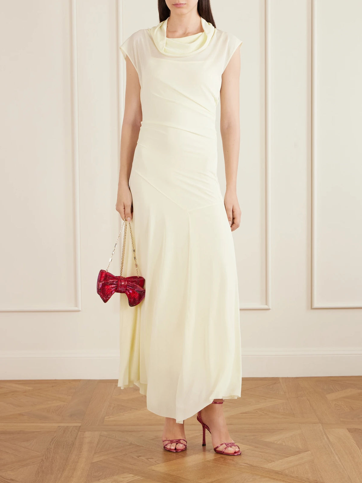 Bow Just For You Crystal-embellished Gold-tone Clutch
