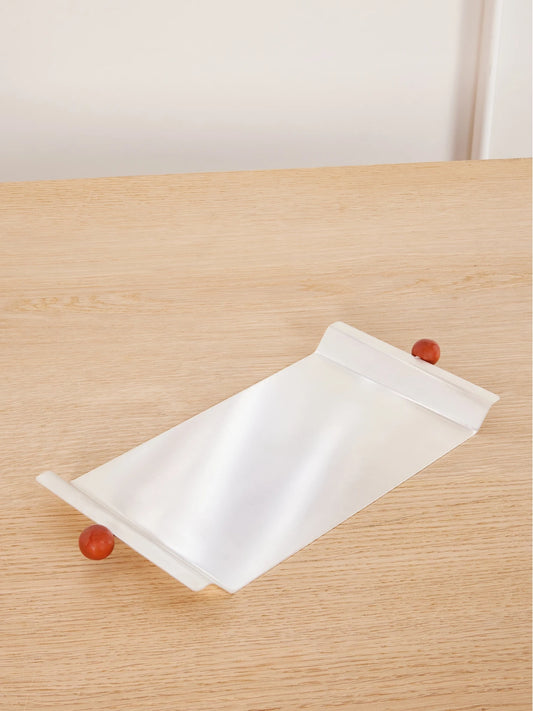 Natalia Criado Small Silver-plated And Stone Tray