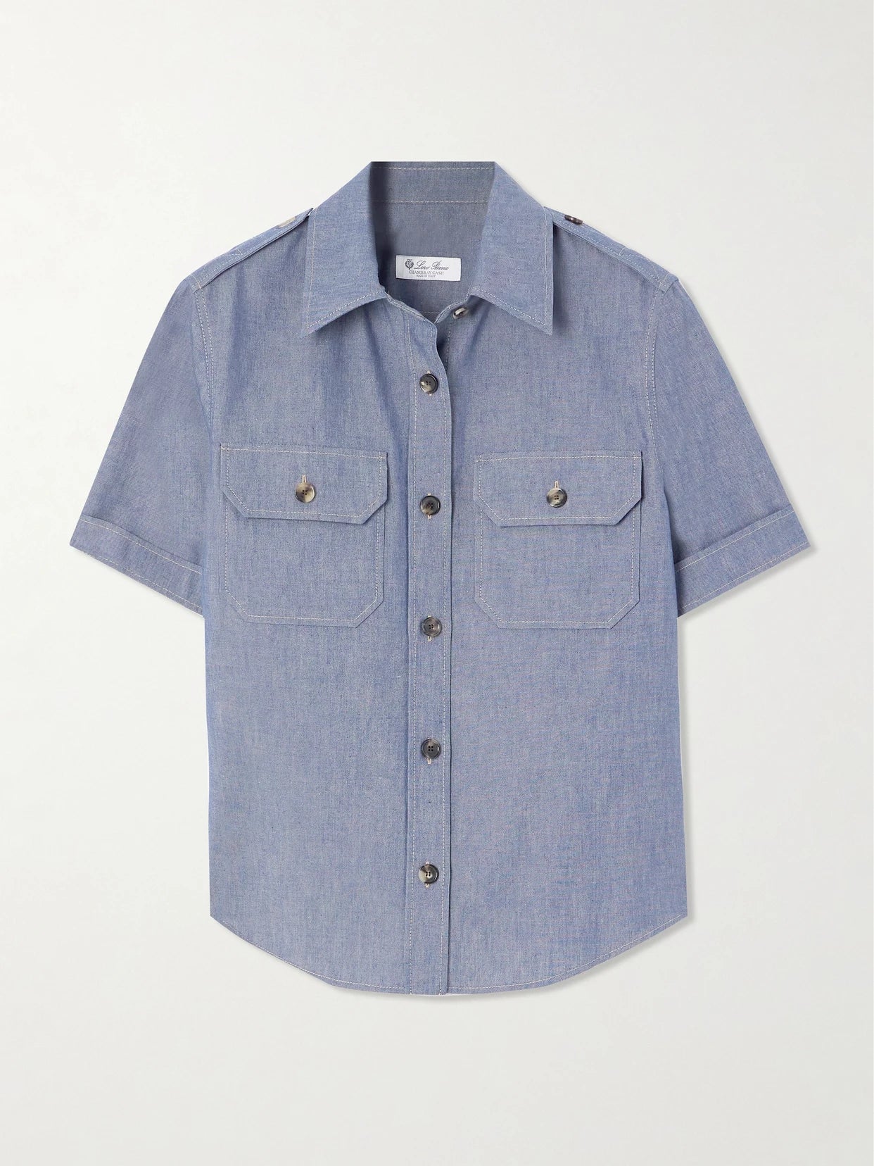 Annalisa Cotton And Cashmere-blend Chambray Shirt