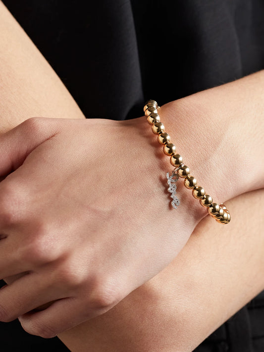 Image of Bracelets. Product name - Love 14-karat Gold Diamond Bracelet in Multi colour by brand - Sydney Evan