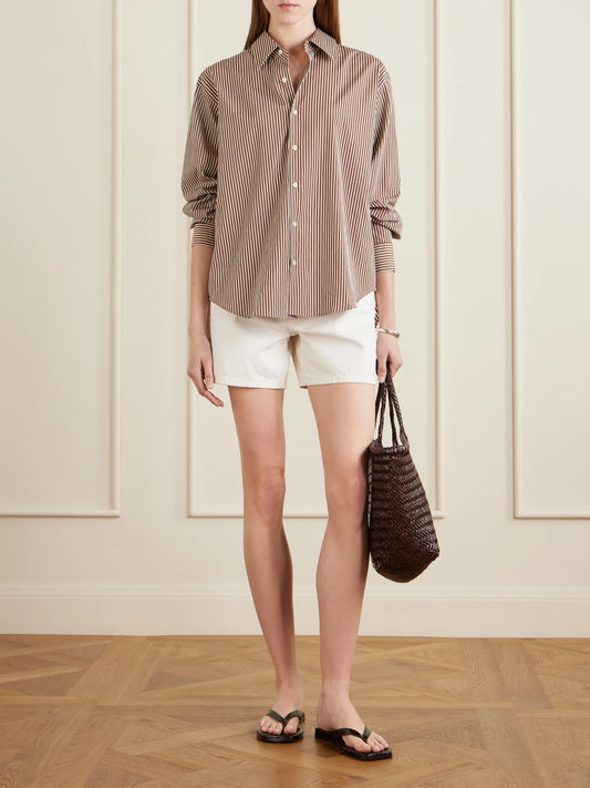 Image of Sandals. Product name - Meta Croc-effect Leather Flip Flops in Dark brown colour by brand - Emme Parsons