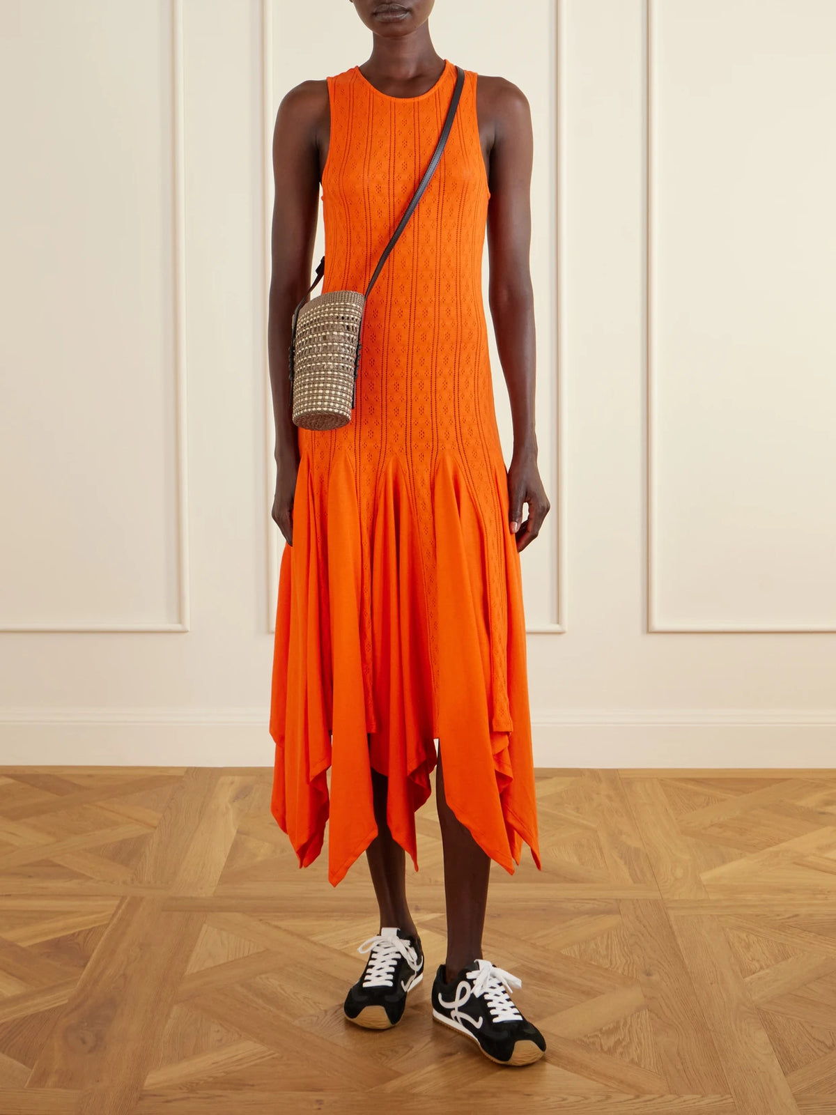 + Paula's Ibiza Braid Leather-trimmed Raffia Shoulder Bag