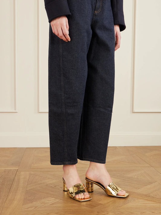 Givenchy Tape Metallic Leather Mules