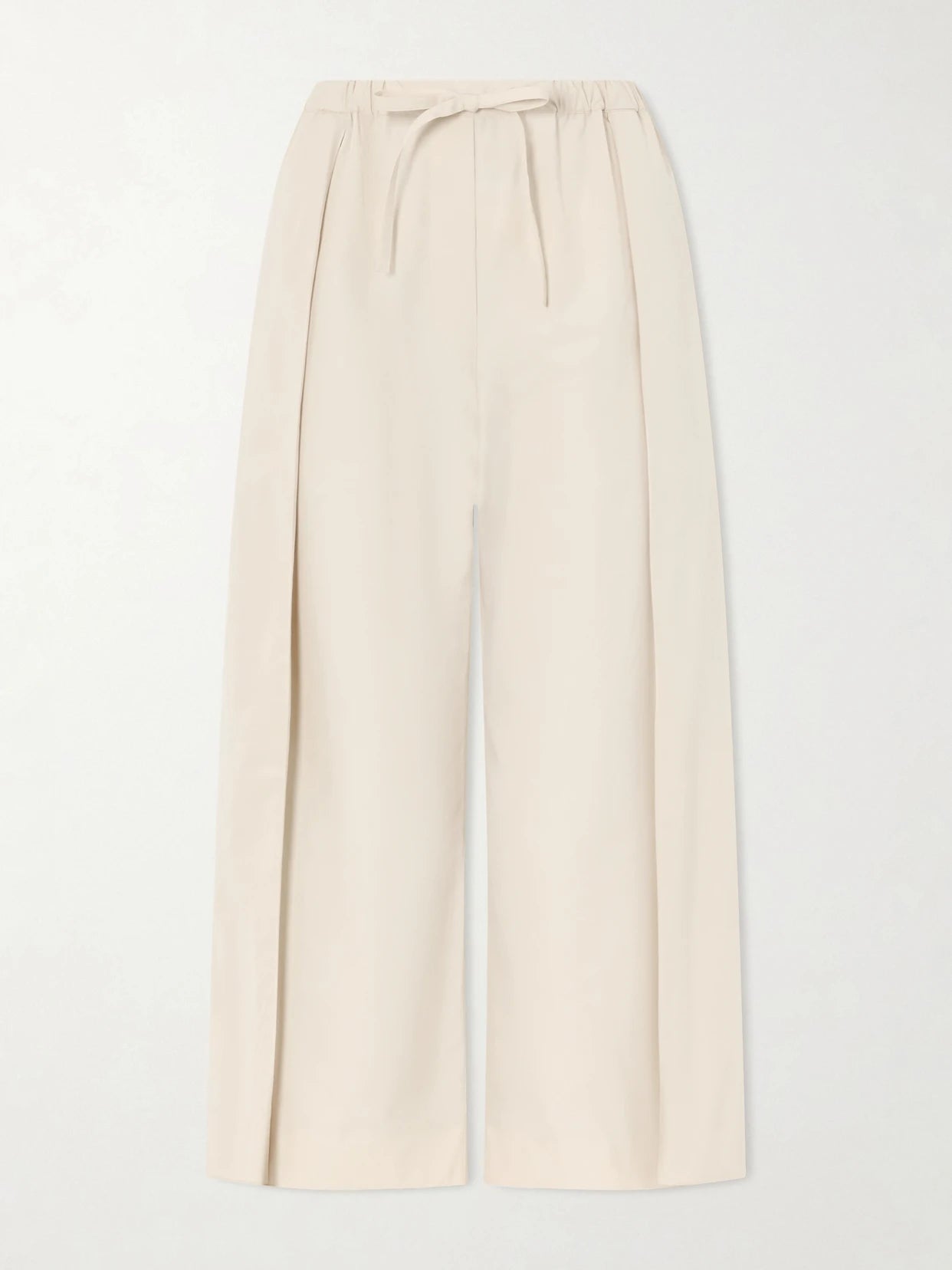 + Paula's Ibiza Pleated Cropped Cotton Wide-leg Pants