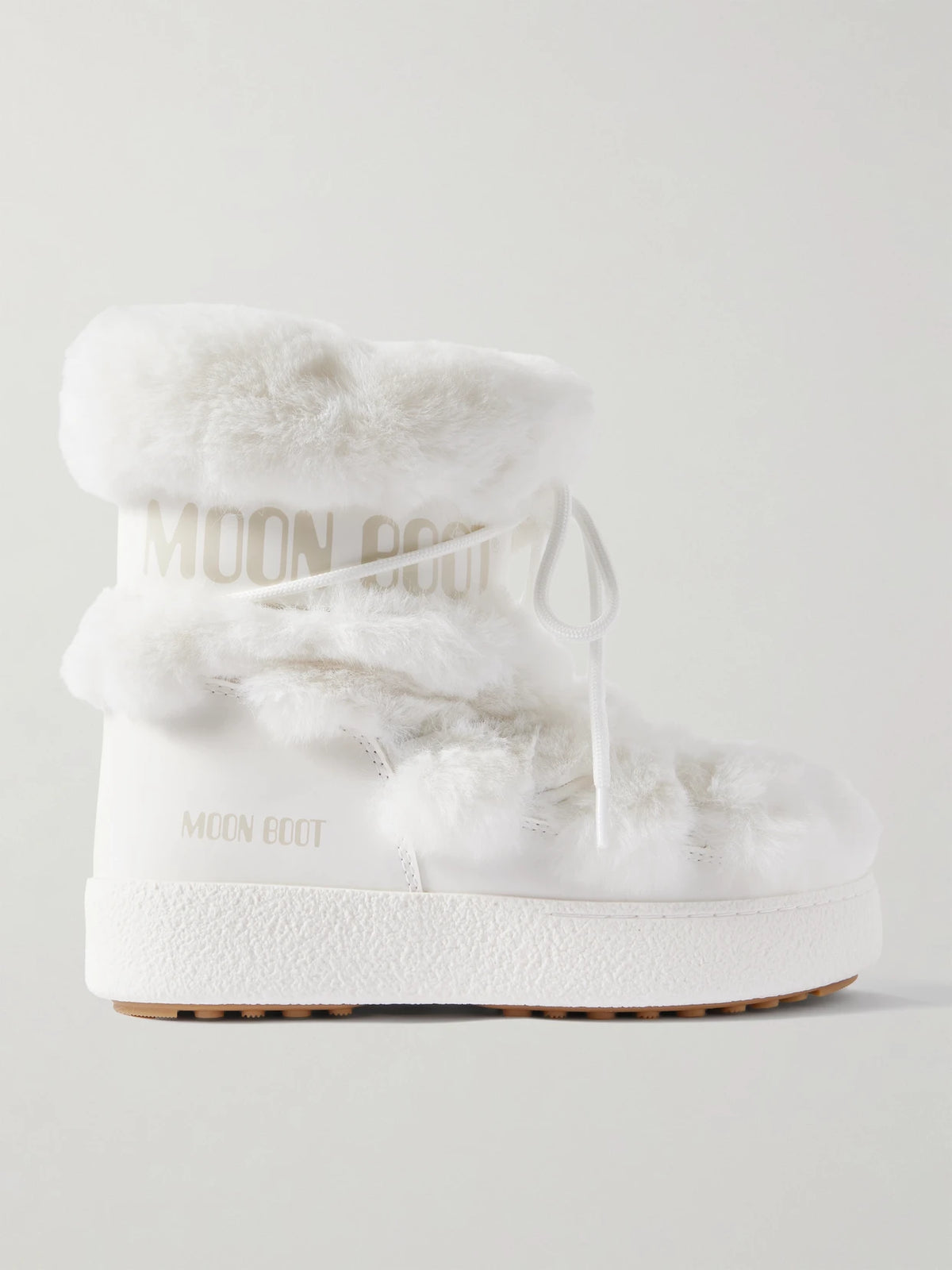 Ltrack Monaco Plush-trimmed Shell And Leather-like Snow Boots