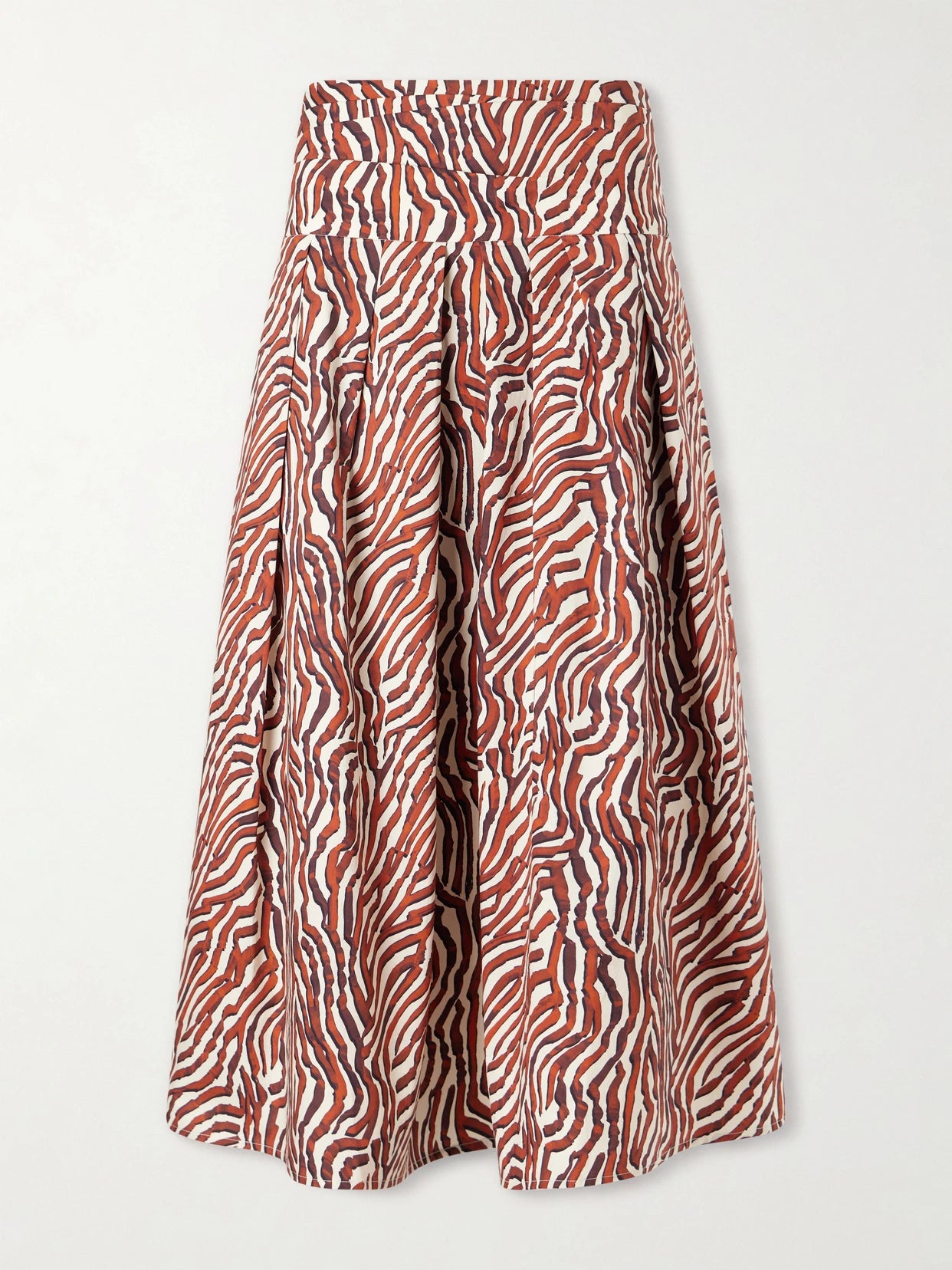Nessa Pleated Printed Cotton-blend Poplin Maxi Skirt