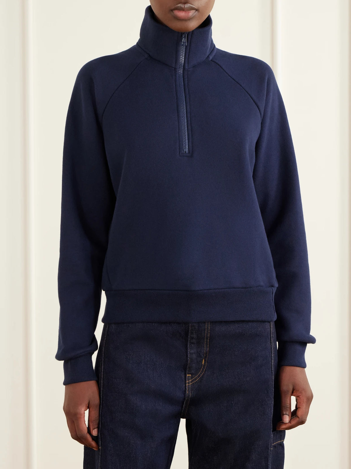 Jamie Haller The Quarter Zip Cotton Sweatshirt