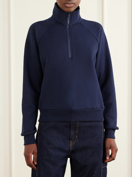 Jamie Haller The Quarter Zip Cotton Sweatshirt