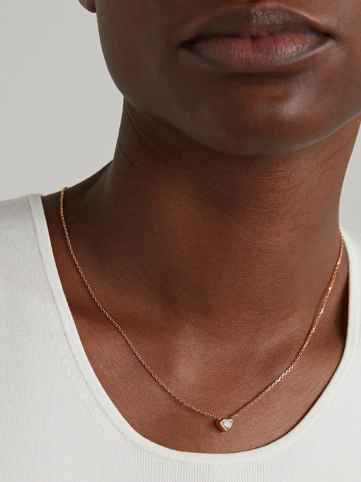 Image of Necklaces. Product name - 18-karat Rose Gold Diamond Necklace in Multi colour by brand - Anita Ko
