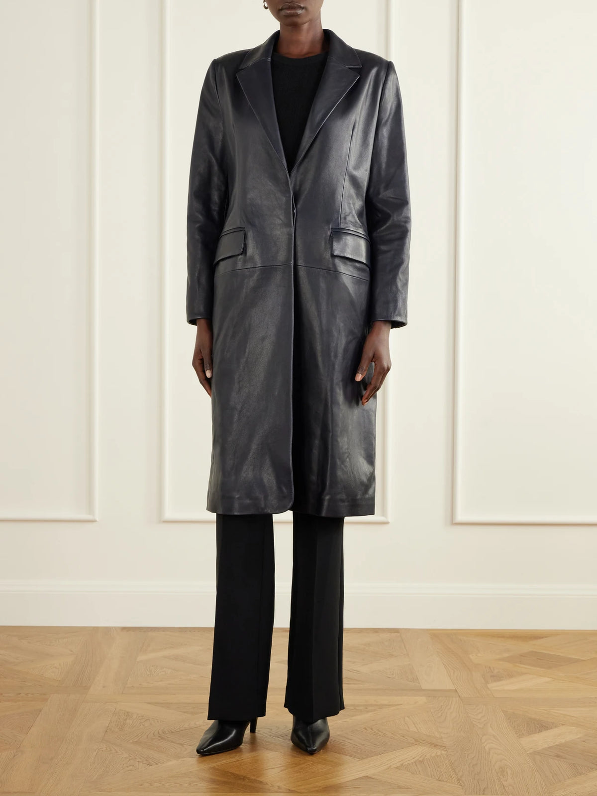 Nour Hammour Isaline Leather Coat