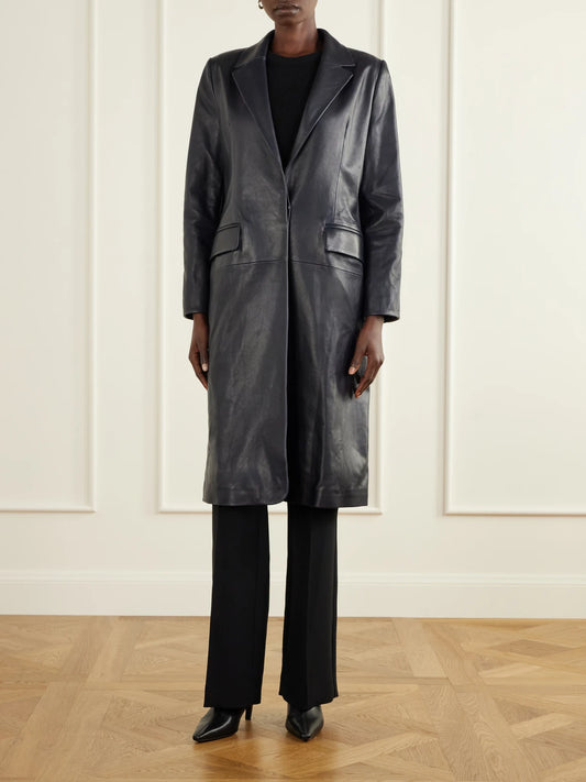 Nour Hammour Isaline Leather Coat
