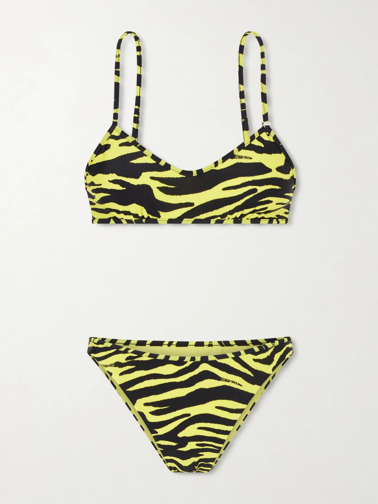 Image of Swimwear. Product name - Animal-print Triangle Bikini in Yellow colour by brand - The Attico