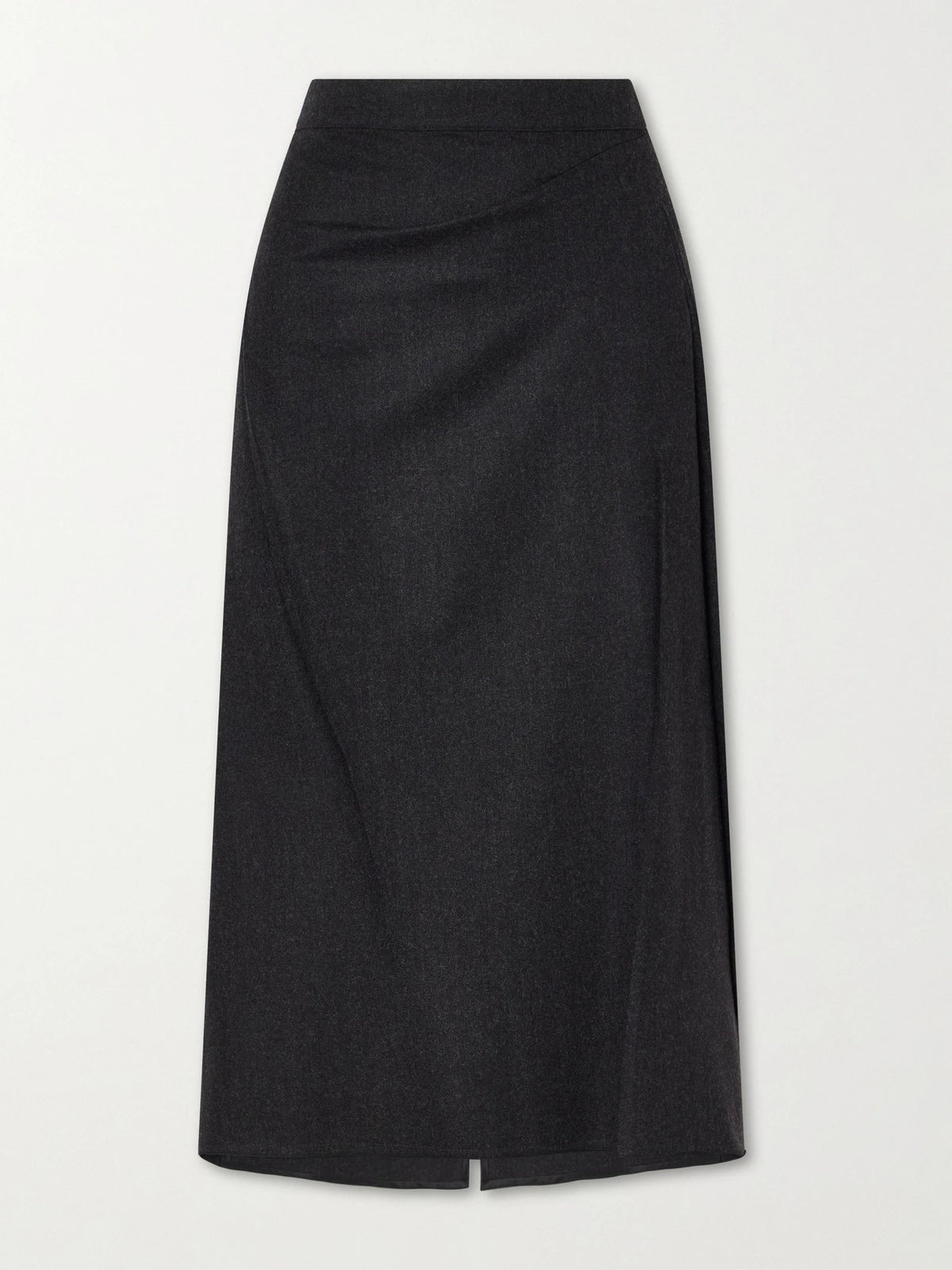 Wool Pleated Midi Skirt