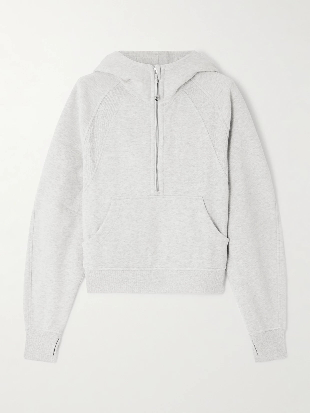 Image of Sleepwear & Loungewear. Product name - Scuba Oversized Cotton-blend Jersey Hoodie in Light gray colour by brand - lululemon