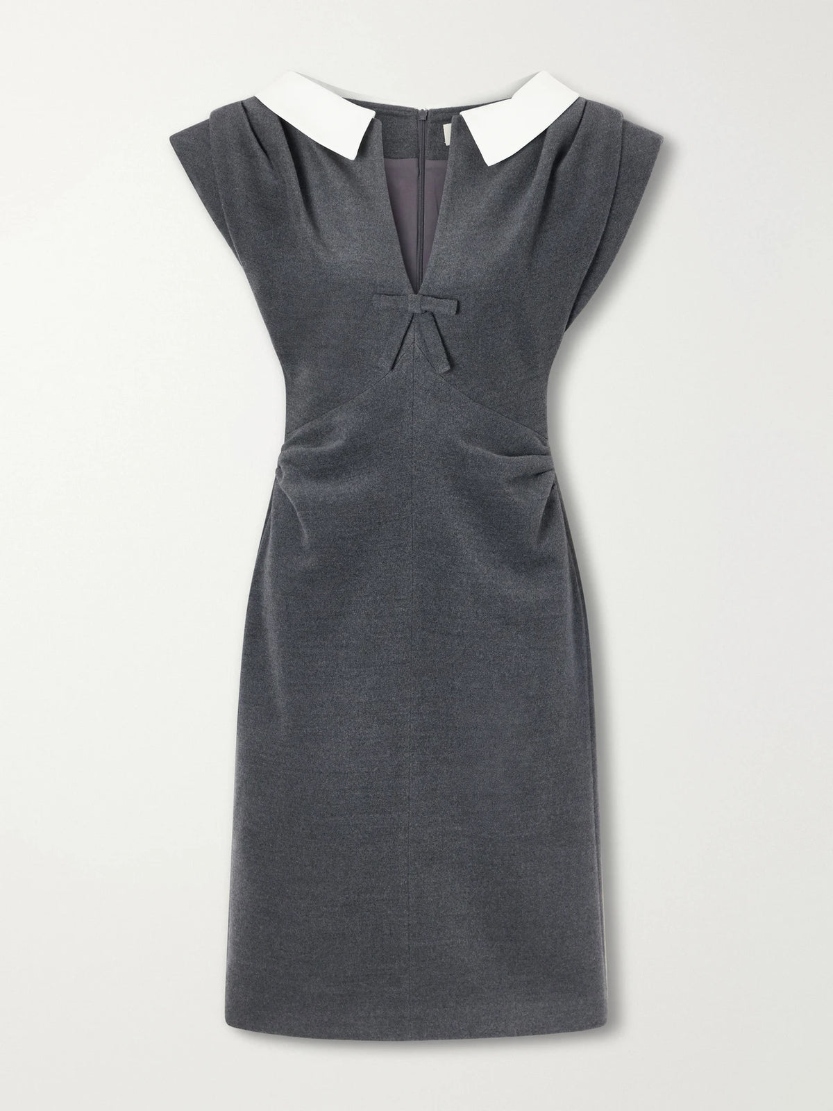 SHUSHU/TONG Gathered Wool-blend Midi Dress