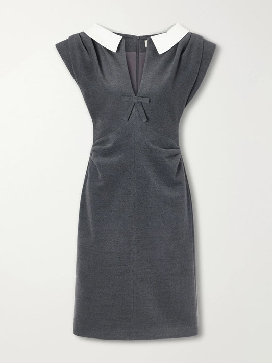 SHUSHU/TONG Gathered Wool-blend Midi Dress