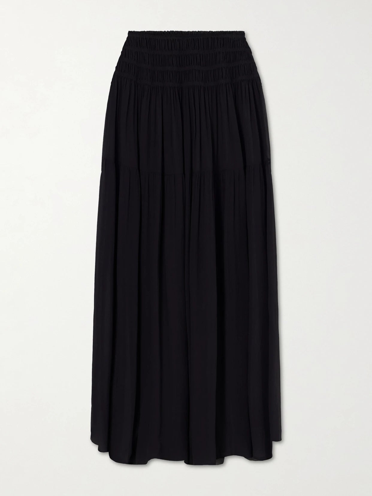 Midnight Shirred Muslin Maxi Skirt