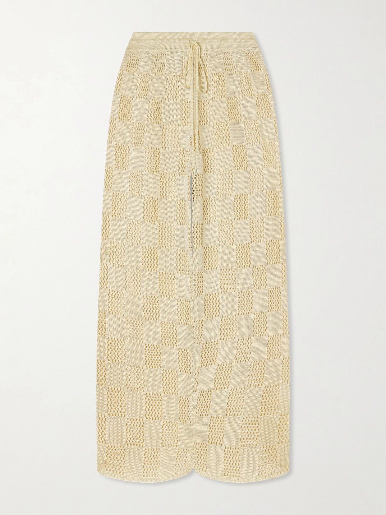 Checked Woven Wide-leg Pants