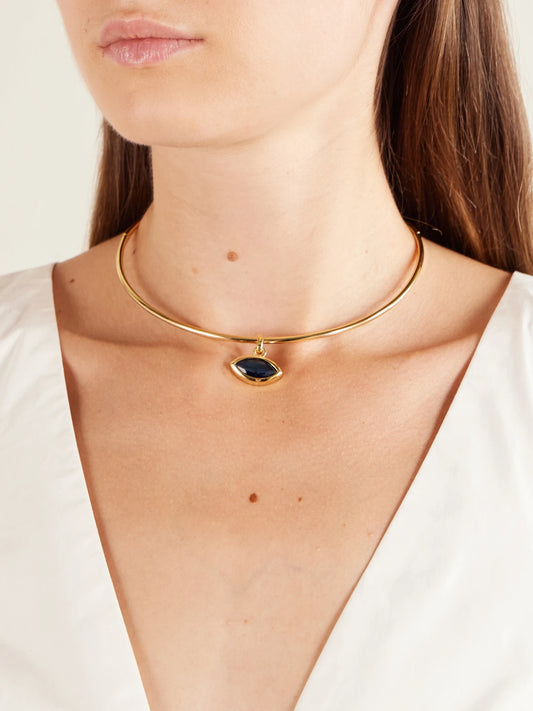 Martha Calvo Protection Gold-toned Sapphire Necklace