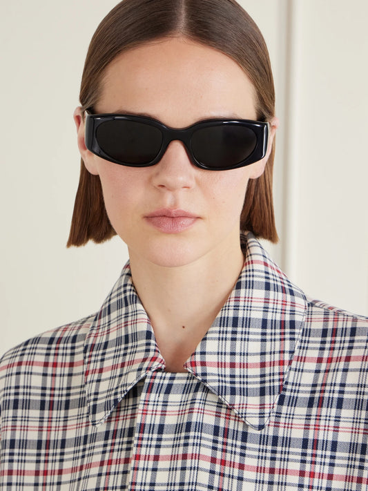 Image of Sunglasses. Product name - Journey Round-frame Acetate Sunglasses in Black colour by brand - CELINE Eyewear