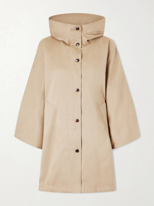 Image of Coats & Jackets. Product name - Cotton And Linen-blend Coat in Light brown colour by brand - Brunello Cucinelli
