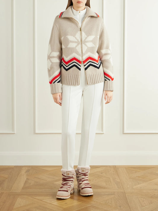 Image of Boots. Product name - Andermatt Shearling-trimmed Suede Ankle Boots in Ivory colour by brand - BOGNER