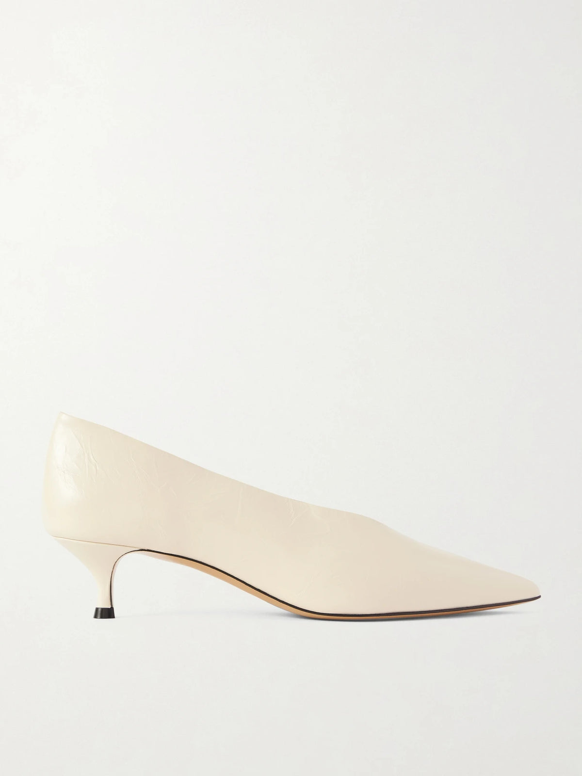 Babouche 40 Crinkled-leather Pumps
