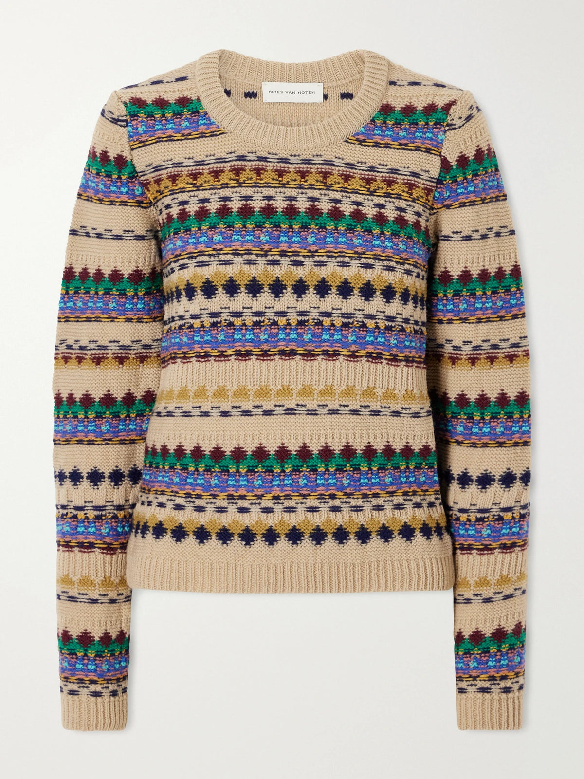 Dries Van Noten Intarsia-knit Wool Sweater