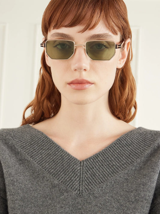 Image of Sunglasses. Product name - Liam-02 Square-frame Gold-tone Sunglasses in Multi colour by brand - TOM FORD