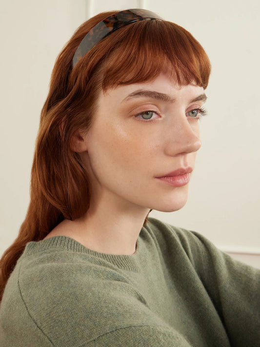 Image of Accessories. Product name - Lydia Tortoiseshell Acetate Headband in Multi colour by brand - Jennifer Behr