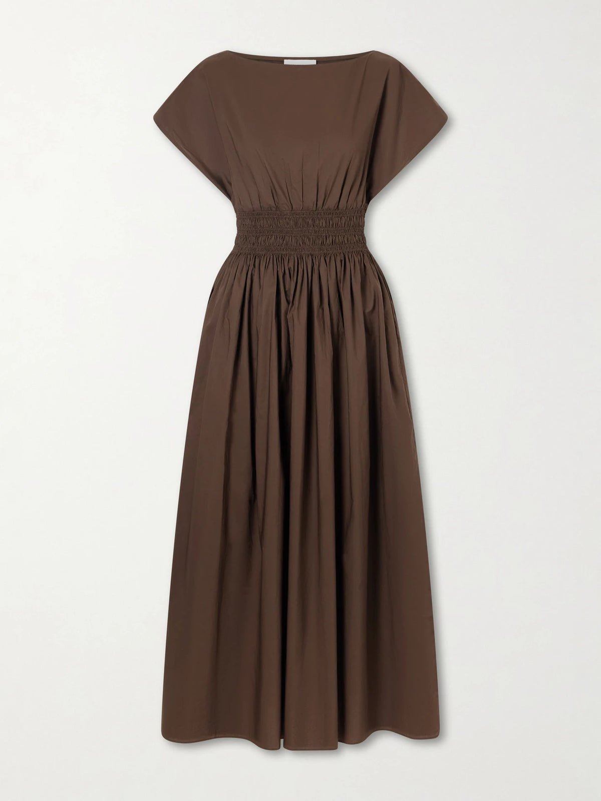 Matteau Shirred Organic Cotton-poplin Maxi Dress