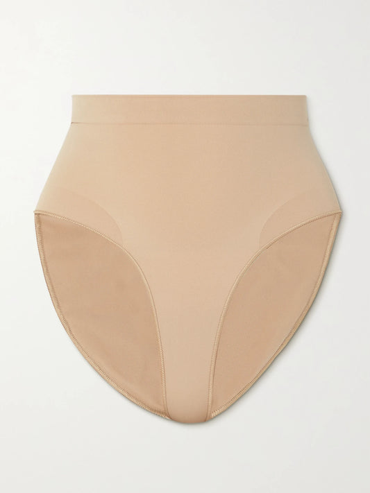 Image of Lingerie. Product name - Seamless Sculpt Sculpting Mid Waist Briefs - Mica in Beige colour by brand - SKIMS