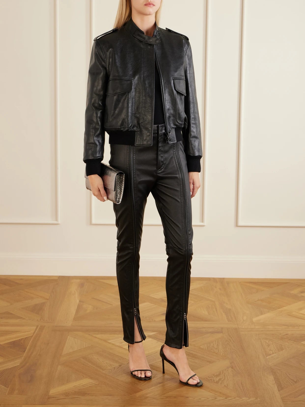 Image of Coats & Jackets. Product name - Aviator Full-grain Leather Jacket in Black colour by brand - TOM FORD