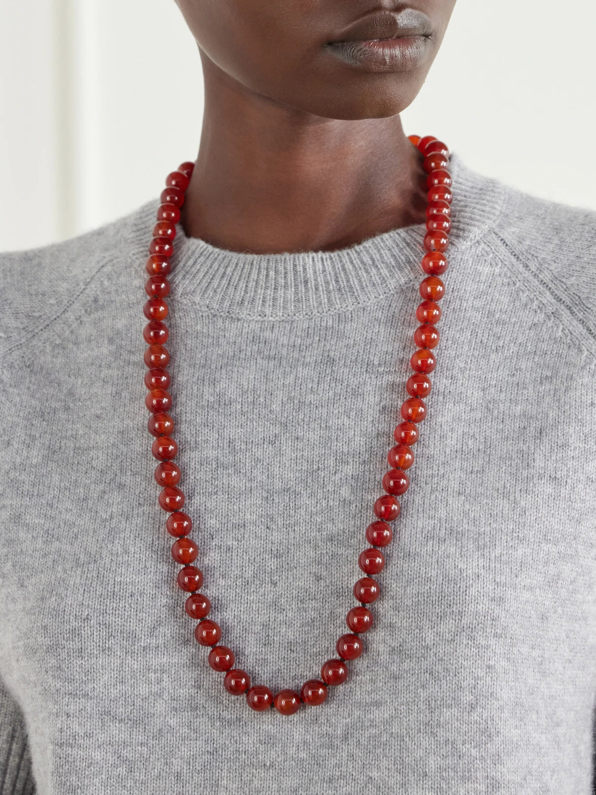 Image of Necklaces. Product name - Grace Gold-plated Carnelian Necklace in Multi colour by brand - Paola Sighinolfi