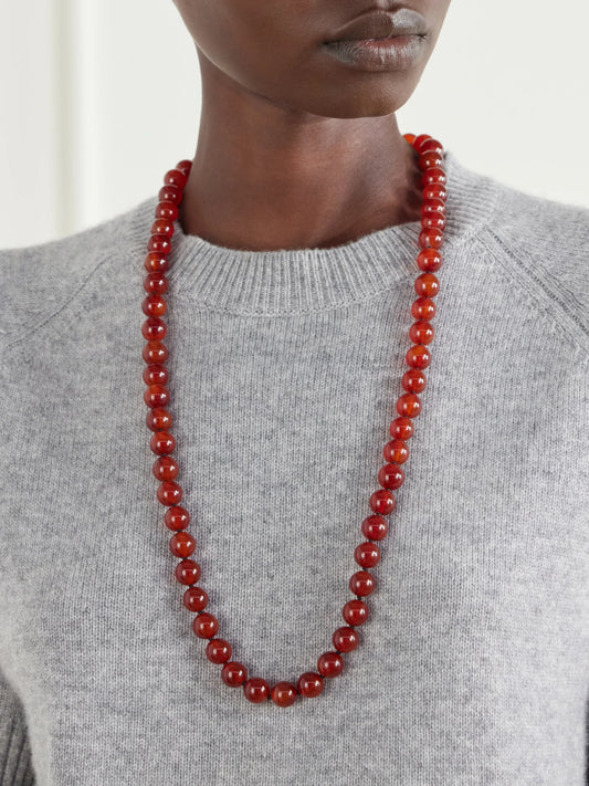 Image of Necklaces. Product name - Grace Gold-plated Carnelian Necklace in Multi colour by brand - Paola Sighinolfi