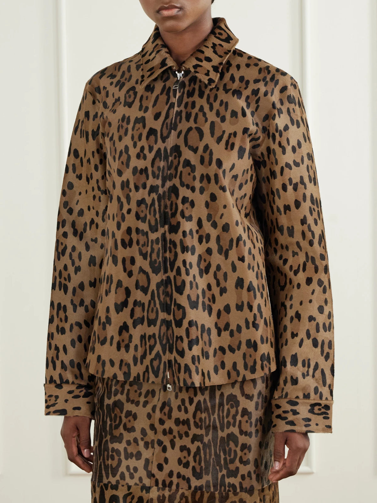 STOULS Huston Leopard-print Calf Hair Jacket
