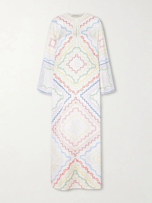 Image of Dresses. Product name - Collins Printed Woven Cover-up in Multi colour by brand - Mary Katrantzou