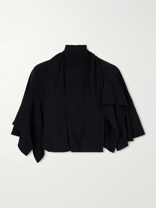 Tibi Cape-effect Tie-detailed Gauze Blouse