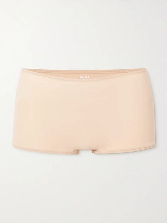 Image of Lingerie. Product name - Fits Everybody Boy Shorts - Clay in Beige colour by brand - SKIMS